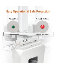 Bonsaii Quiet Cross-Cut Shredder, Ideal for Home Offices, Low-Noise Shredder, 6 Sheets at Once, Perfect for documents, Mail & Staples, 3.4-Gallon Wast