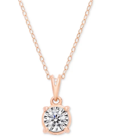 TruMiracle Diamond 18" Pendant Necklace (1/2 ct. t.w.) 14k White, Yellow, or Rose Gold