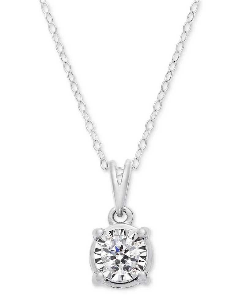 TruMiracle Diamond 18" Pendant Necklace (1/2 ct. t.w.) 14k White, Yellow, or Rose Gold