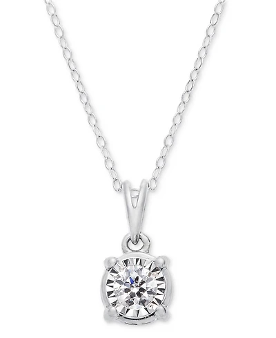 TruMiracle Diamond 18" Pendant Necklace (1/2 ct. t.w.) 14k White, Yellow, or Rose Gold