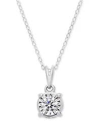 TruMiracle Diamond 18" Pendant Necklace (1/2 ct. t.w.) 14k White, Yellow, or Rose Gold