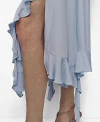 Dkny Women's Ruffled-Hem Midi Slip Dress