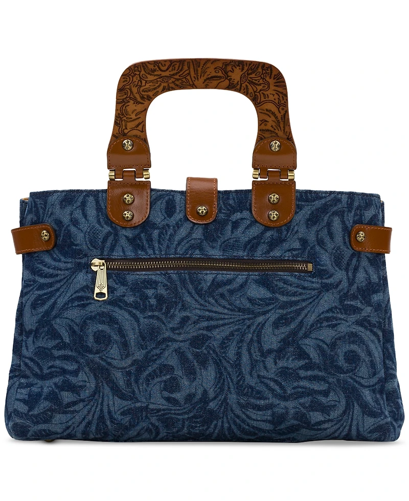 Patricia Nash Sancia Medium Denim Satchel