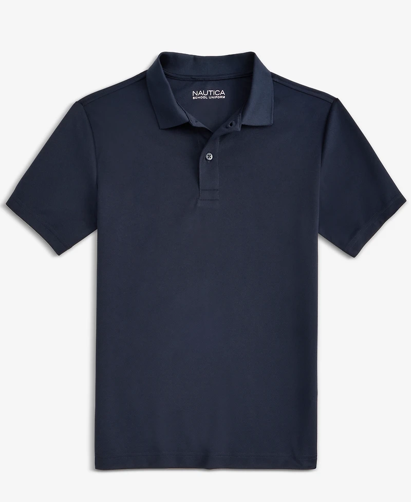 Nautica Big Boys Uniform Quick Dry Short Sleeve Performance Stretch Polo