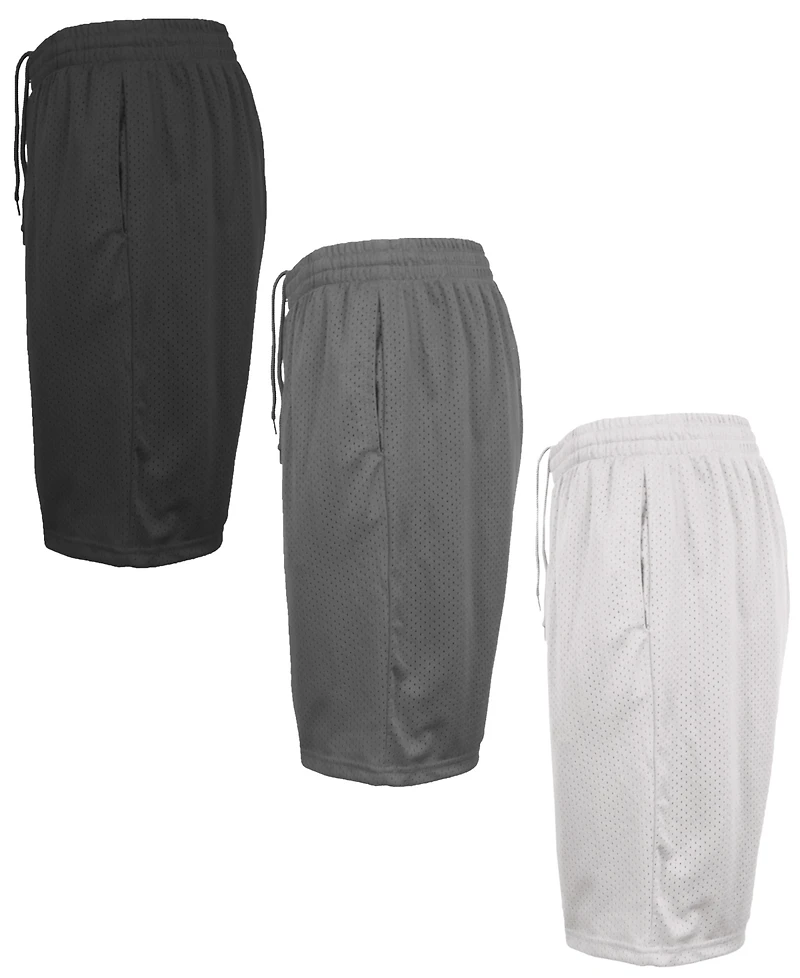 Galaxy By Harvic Men's 3-Pack Jump Start Lightweight Breathable Moisture Wicking Mesh Shorts