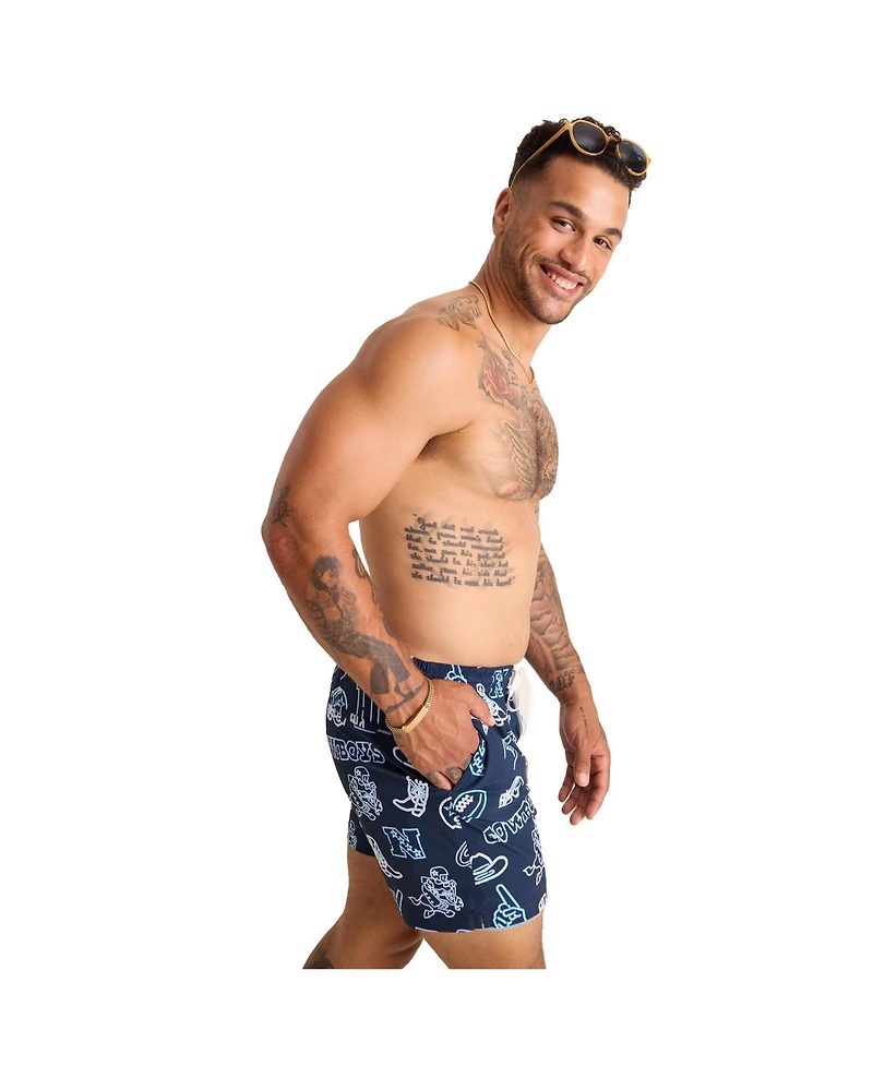 Chubbies Men's 5.5" Navy Dallas Cowboys The Neon Lined Classic Swim Trunks
