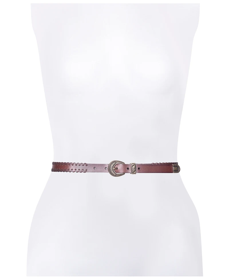 Frye Women's Leather Laced Buckle Belt