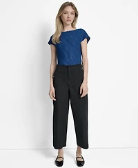 Dkny Women's Crew High-Rise Wide-Leg Pants