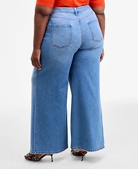 On 34th Trendy Plus Camden High-Rise Wide-Leg Jeans, Macy's Exclusive