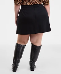 On 34th Trendy Plus Solid Ponte Mini Skirt, Macy's Exclusive