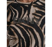 Dkny Women's Printed Logo Crewneck T-Shirt