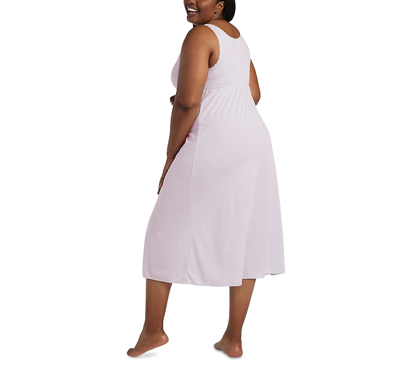 Miss Elaine Plus Sleeveless Keyhole Nightgown