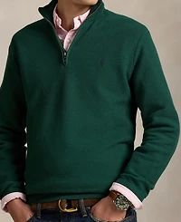 Polo Ralph Lauren Men's Mesh-Knit Cotton Quarter-Zip Sweater