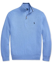 Polo Ralph Lauren Men's Mesh-Knit Cotton Quarter-Zip Sweater