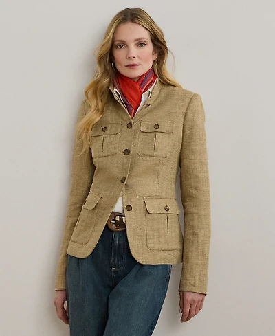 Lauren Ralph Petite Herringbone Linen Jacket