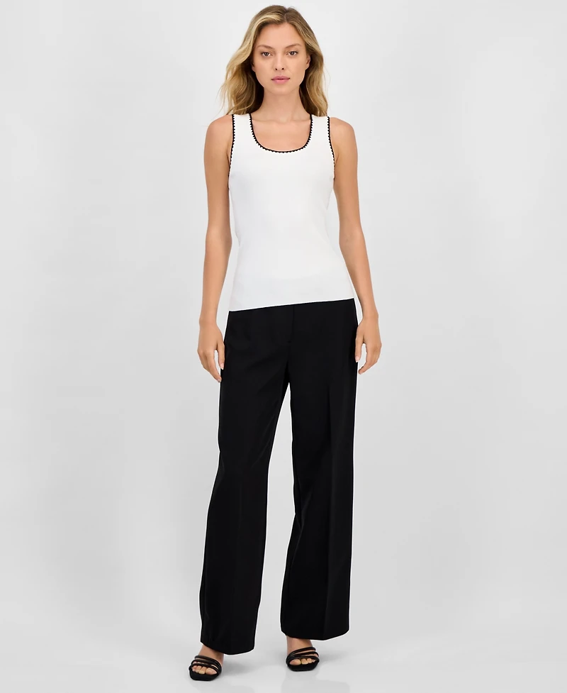 T Tahari Women's Sleeveless Scoop-Neck Knit Top