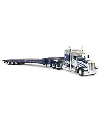 1/64 Peterbilt 389 w/ Talbert 5553T Traveling Axle Trailer Blue Dcp