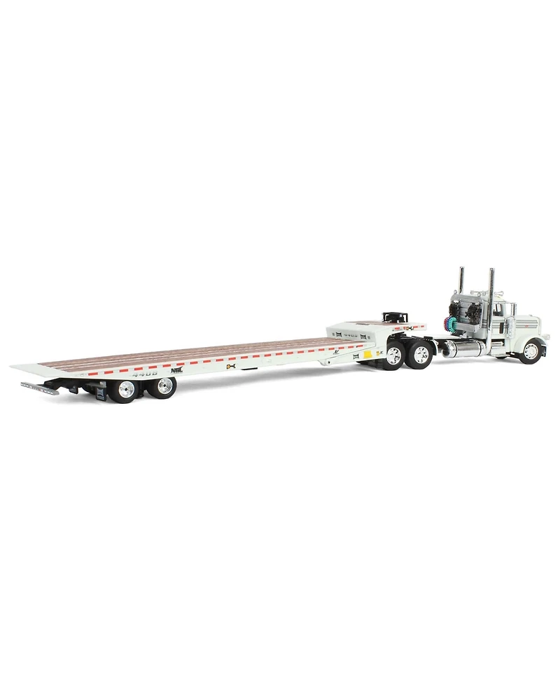 First Gear Dcp 1/64 White Peterbilt 389 with Landoll 440 Series Traveling Axle Trailer 60-2038