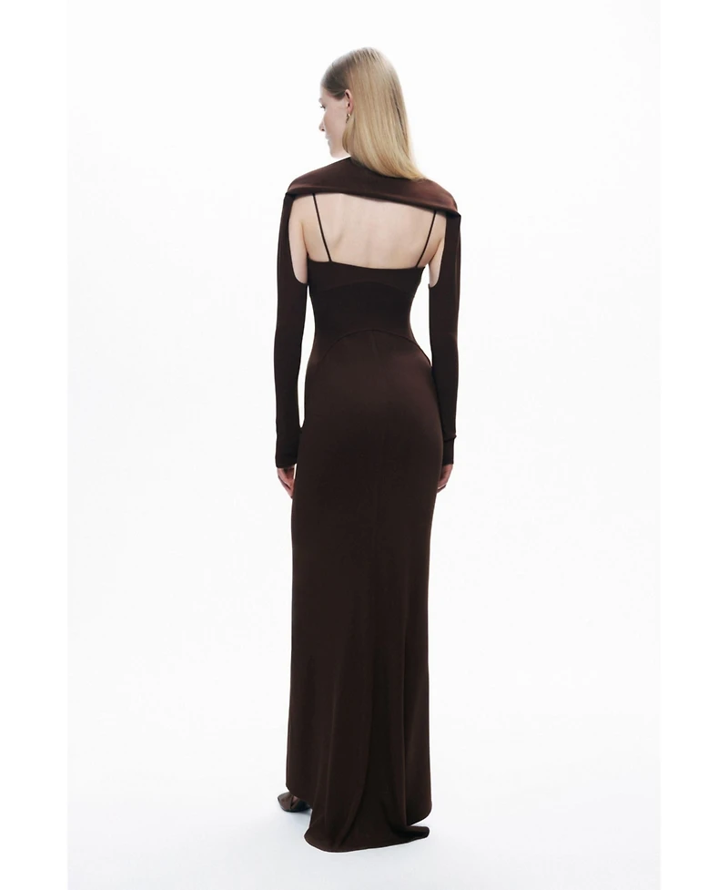 Nocturne Women's Maxi Dress with Glove Accessory