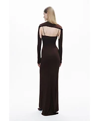 Nocturne Women's Maxi Dress with Glove Accessory