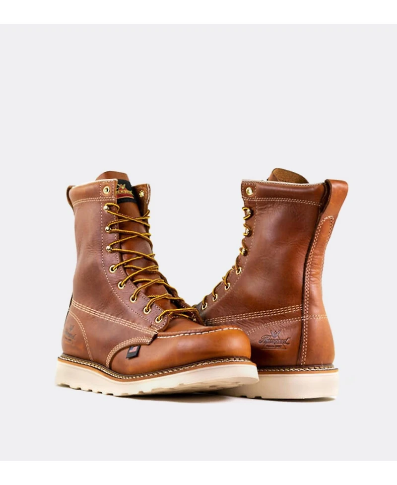 Thorogood Men's American Heritage 8" Tobacco Moc Toe Work Boots for Men