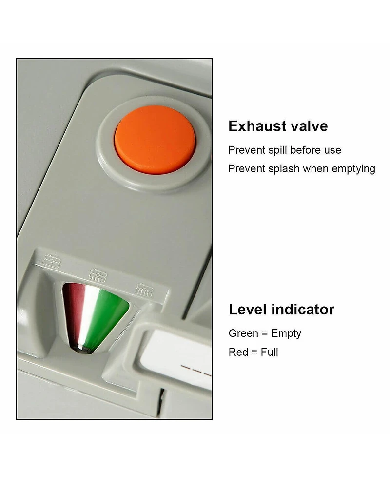 5.3 Gallon Portable Waste Tank with Built-In Rotating Spout