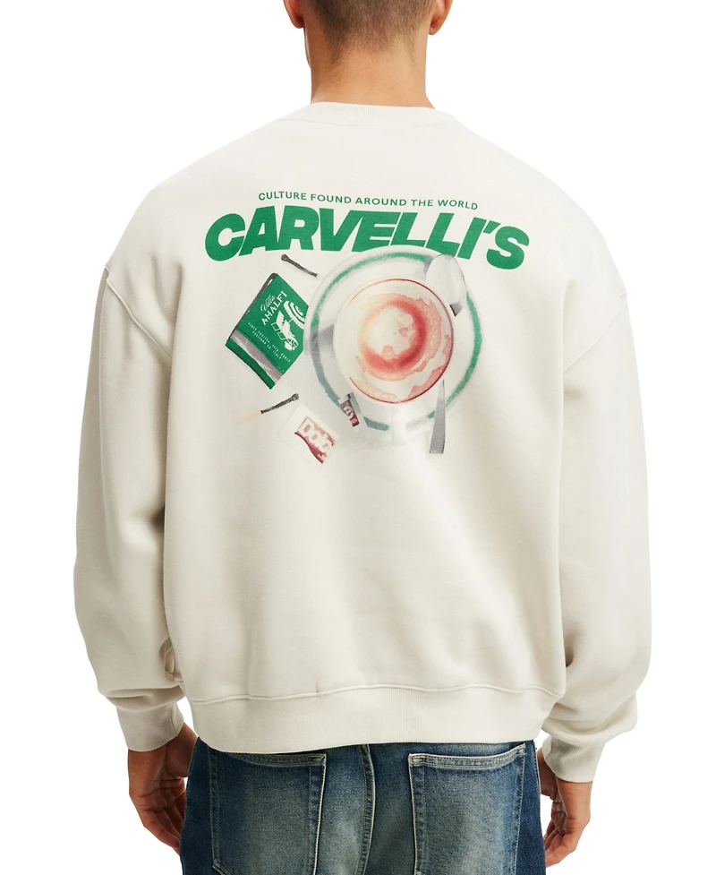 Cotton On Men's Box Fit Graphic Crew Sweater