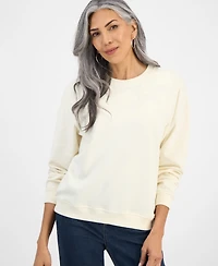 Style & Co Petite Embroidered Crewneck Sweatshirt, Exclusively at Macy's