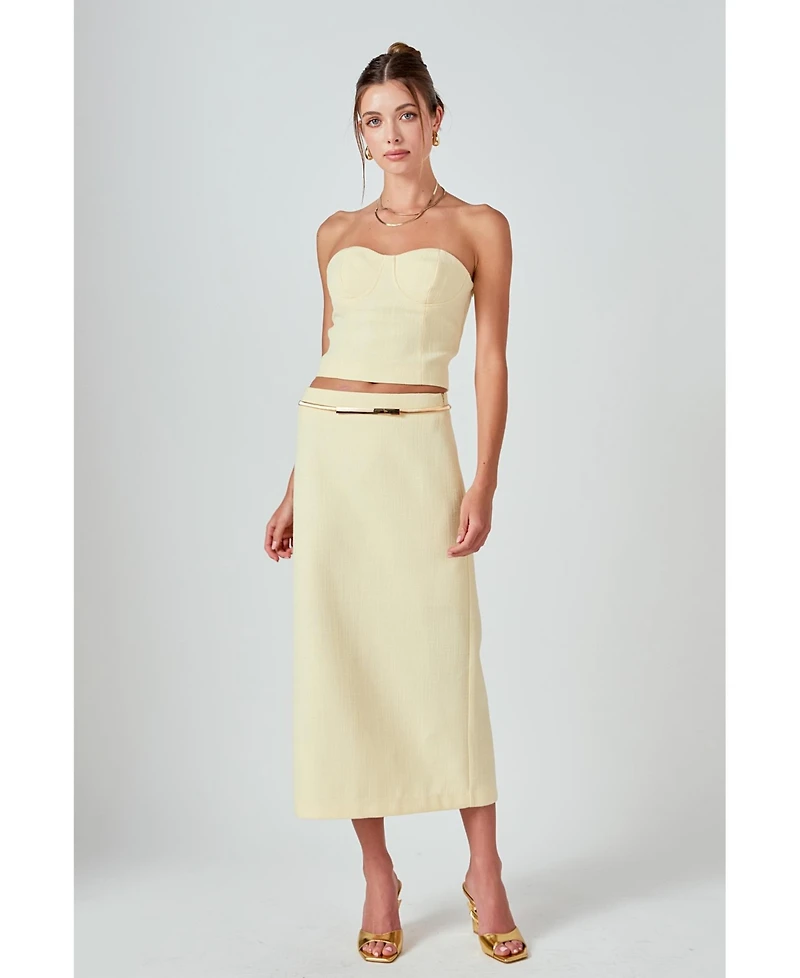 endless rose Women's Tweed Strapless Top