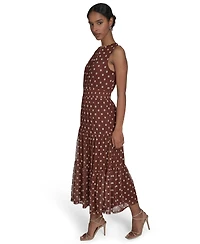 Jessica Howard Petite Sleeveless Mesh Midi Dress