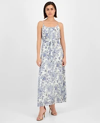 Robbie Bee Women's Printed Scoop-Neck Chiffon Dress