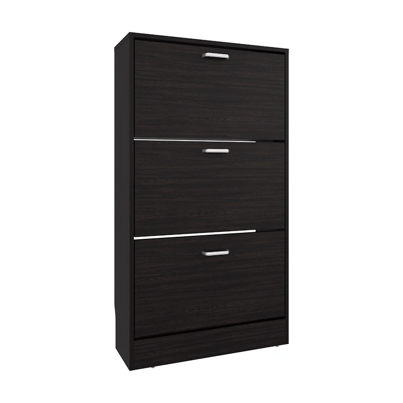 Crocker Shoe Rack, 3 Doors, Shelves, White