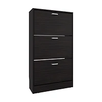 Crocker Shoe Rack, 3 Doors, Shelves, White