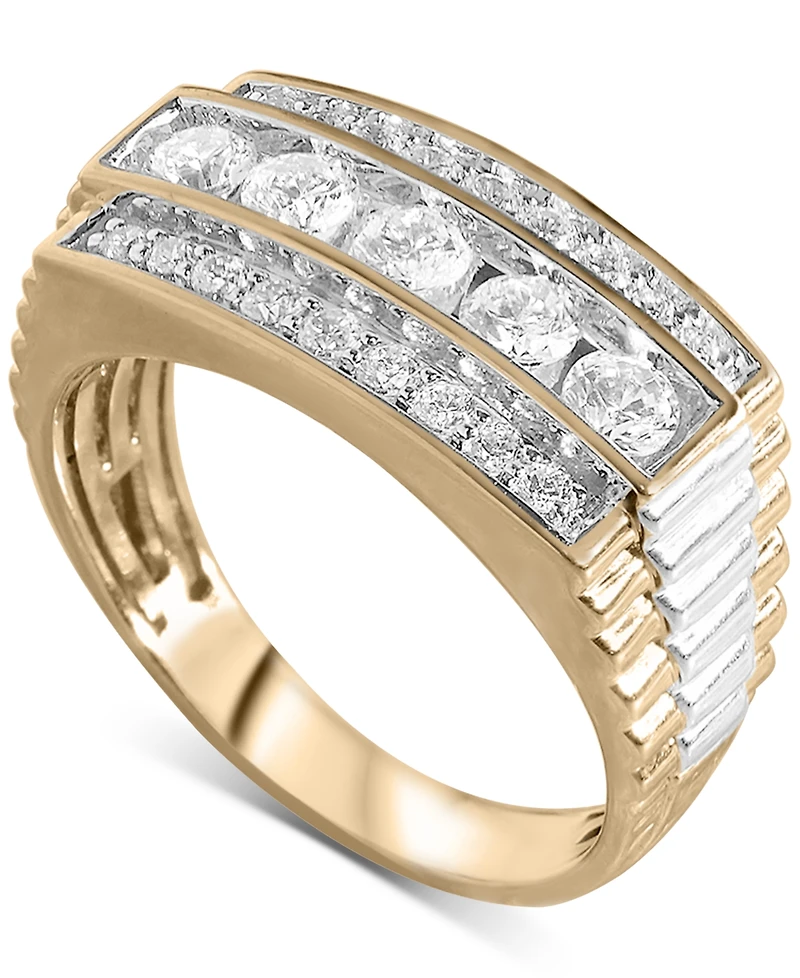 Men's Diamond Row Ring (1 ct. t.w) 14k Yellow Gold