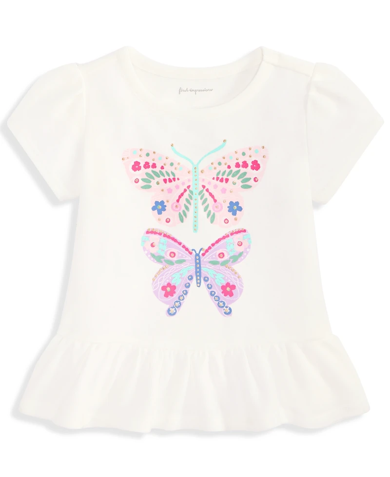 First Impressions Baby Girls Short-Sleeve 3-24 Month Butterflies Graphic T-Shirt, Exclusively at Macy's