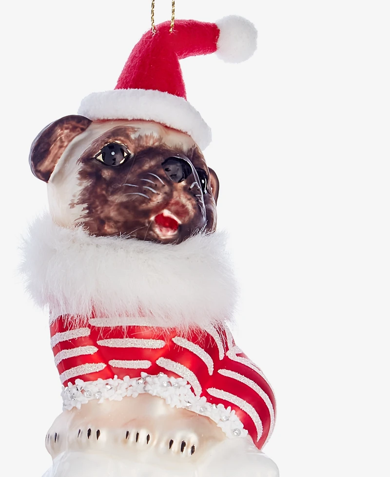Holiday Lane Pets Santa Pug Ornament, Macy's Exclusive