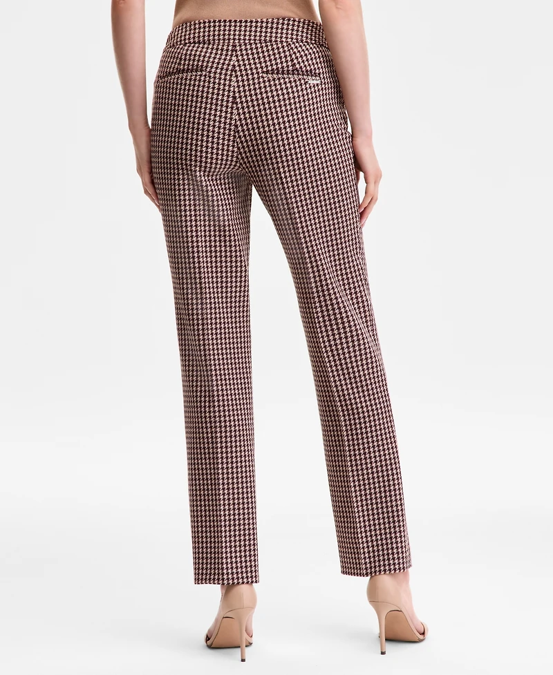 Anne Klein Women's Bootcut Houndstooth-Print Pants