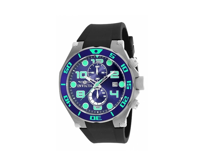 Invicta Men's Pro Diver Quartz Multifunction Blue Dial Polyurethane Watch