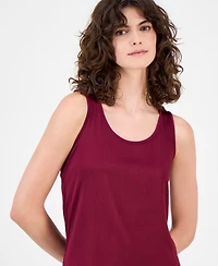 Anne Klein Women's Crinkled Scoop-Neck Sleeveless Top