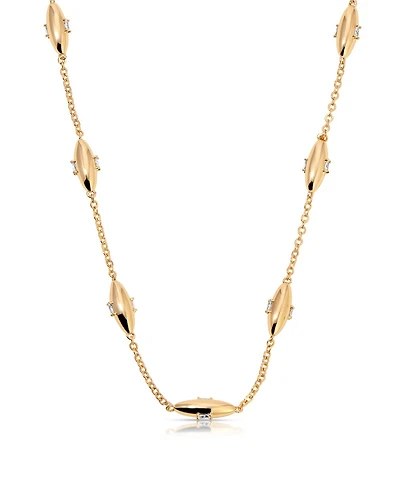 Ettika Oval Dome Baguette Simple Chain Necklace