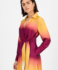 Tahari Asl Women's Ombre Faux-Wrap Dress