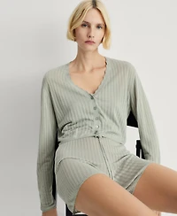 Mango Women's Openwork Detail Pajama Cardigan