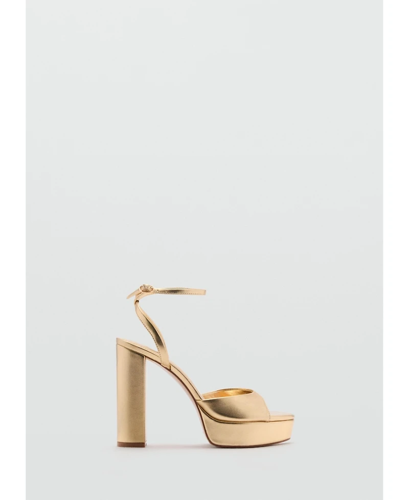Mango Women's Metallic-Effect Heeled Sandals