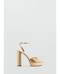 Mango Women's Metallic-Effect Heeled Sandals