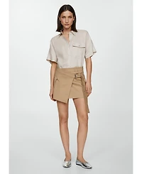 Mango Women's Pocket Linen Shirt