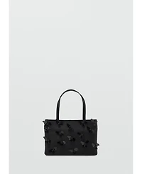Mango Women's Flower Applique Handbag