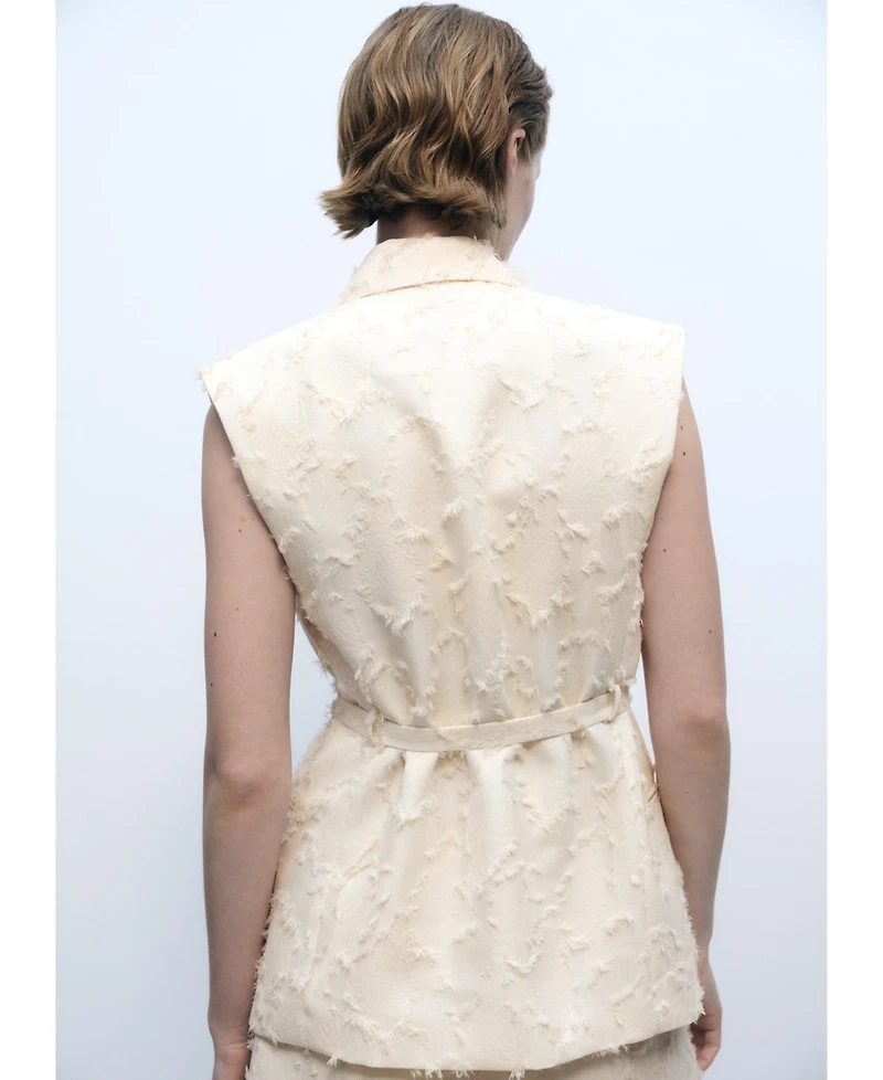Mango Women's Belt Texture Vest