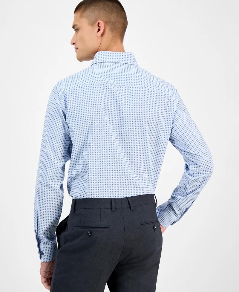 Alfani Men's Slim-Fit Long Sleeve Geo Pattern Button-Front Performance Dress Shirt, Exclusively at Macy's