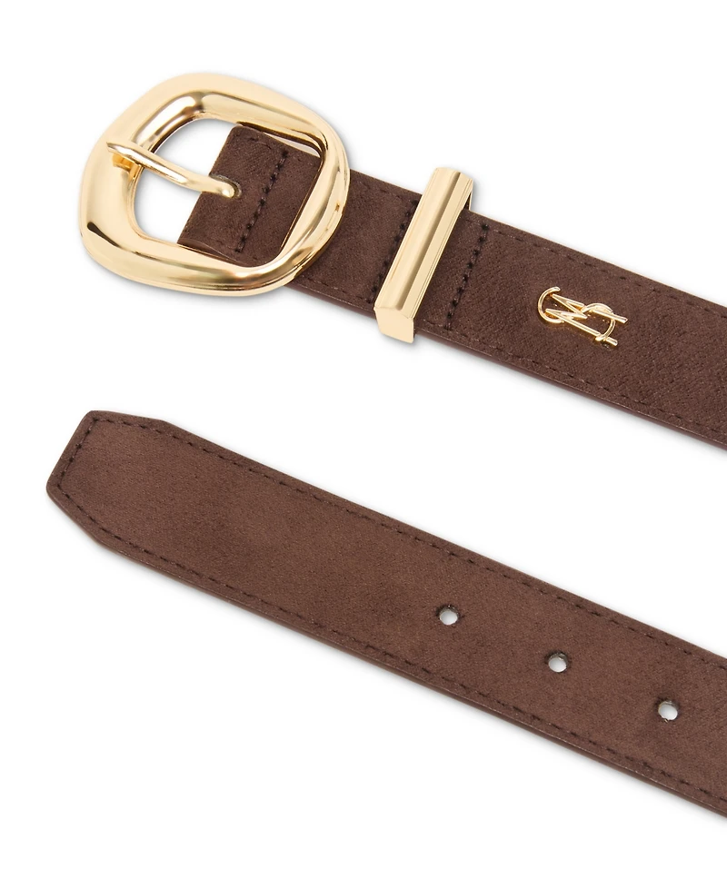 Steve Madden 1.26" Center Bar Buckle Faux-Leather Belt