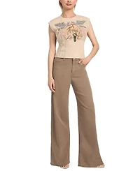 Guess Women's Parakeet Graphic Print Corset-Waist T-Shirt